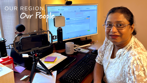 Doctor Sumudu Silva, from Weipa Primary Health, with the new telehealth camera