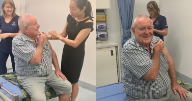 A patient receiving their flu vaccination at Sydney Street Medical, Mackay