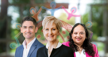 NQPHN CEO Ben Tooth (left), Mind Australia Chief Executive Officer Gill Callister, and CHHHS Chief Executive Leena Singh.